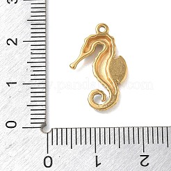 304ステンレススチールエナメルペンダント  タツノオトシゴチャーム  ゴールドカラー  20x12x2mm  穴：1mm&nbsp;STAS-K305-15G