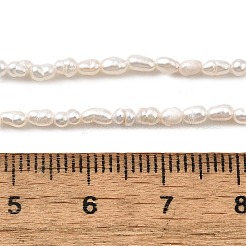 天然養殖淡水パールビーズ連売り  ライス  グレード3a+  古いレース  2~3mm  穴：0.6mm  約86~87個/連  13.58''~13.78''（34.5~35センチメートル）&nbsp;PEAR-I007-01K-03A