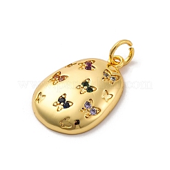 Brass Micro Pave Cubic Zirconia Pendants&nbsp;KK-U033-17G