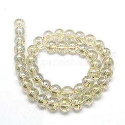 電気メッキガラスビーズセット  ラウンド  ミックスカラー  8mm  穴：1mm  約42個/連  12.6インチ&nbsp;X-EGLA-J001-8mm-M