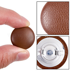 30穴PUレザーアルミボタン1個  フラットラウンド  サドルブラウン  23mm  穴：3mm&nbsp;BUTT-GF0004-12C