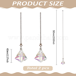 2Pcs Glass Charms Ceiling Fan Pull Chain Extenders&nbsp;HJEW-LP00053