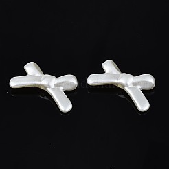 アクリルパール調ビーズ  高い光沢  蝶結び  乳白色  20.5x32.5x6mm  穴：1.8mm  約390個/500g&nbsp;OACR-N134-013