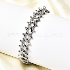 Punk Style 304 Stainless Steel Curn Chain Bracelets for Women&nbsp;BJEW-A044-01P