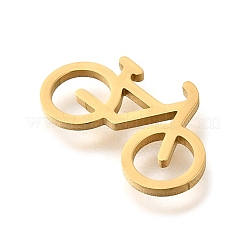 304ステンレスペンダント  自転車チャーム  レーザー切断  18KGP本金メッキ  12x19x1mm  穴：5.5mm&nbsp;STAS-S178-03G