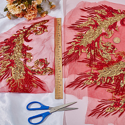 4Pcs 2 Style Polyester Embroidery Sew on Appliques&nbsp;PATC-MA0001-33B