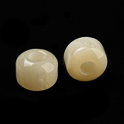 樹脂模造猫目ヨーロピアンビーズ  大穴ビーズ  ロンデル  小麦  12.5x10mm  穴：5mm&nbsp;RESI-D070-08C