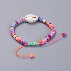 Handmade Polymer Clay Heishi Beads Kids Braided Bracelets&nbsp;BJEW-JB04317
