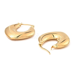 女性用304ステンレススチール厚手フープピアス  ティアドロップ  18KGP本金メッキ  28x4.5x26mm&nbsp;EJEW-E291-16G