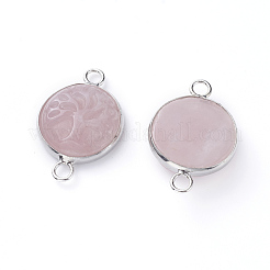 Natural Rose Quartz Links connectors&nbsp;G-G807-F04