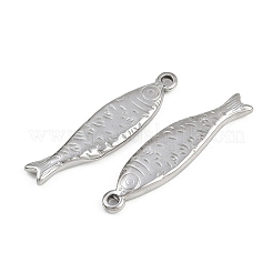 304ステンレスペンダント  魚のチャーム  変色防止  ステンレス鋼色  41x10x3.5mm  穴：1.8mm&nbsp;LS-STAS-D377-01C-P