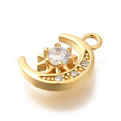 Rack Plating Brass Micro Pave Cubic Zirconia Pendants&nbsp;KK-M296-17G