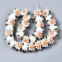 Handmade Bumpy Lampwork Beads Strands&nbsp;LAMP-Q031-016