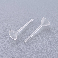 プラスチックスタッドピアスパーツ  透明  5mm  ピン：0.7mm&nbsp;KY-G006-01-5mm