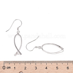 Anti-Tarnish Rhodium Plated 925 Sterling Silver Earring Findings&nbsp;STER-F048-38P