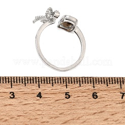 Brass Micro Pave Cubic Zirconia Finger Rings&nbsp;CU-CBA260E-12P