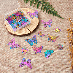 48Pcs 8 Style 201 Stainless Steel Filigree Pendants&nbsp;STAS-FW0001-13