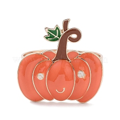 ハロウィンかぼちゃ合金エナメルナプキンリング  ナプキンホルダー装飾  レストランデイリーアクセシロエス  オレンジ  40x40mm  内径：37mm。&nbsp;AJEW-Z037-01A
