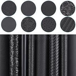 PVC模造革生地  DIYクラフト用品  長方形  ブラック  330x200x0.5mm  8個/セット&nbsp;DIY-WH20025-066B