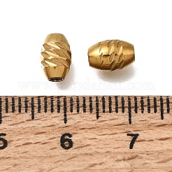 304ステンレススチールビーズ  イオンプレーティング（ip）  オーバル  18KGP本金メッキ  7x5mm  穴：1.8mm&nbsp;LS-STAS-L315-064C-G