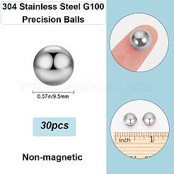 304ステンレス鋼ボール30個  ラウンド  ステンレス鋼色  9.5mm&nbsp;STAS-BBC0005-64A