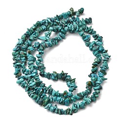 天然の湖北ターコイズビーズ連売り  ナゲット  4~11x4~11x1.5~5mm  穴：0.4mm  330.71''（840センチメートル）&nbsp;G-H345-A01-01