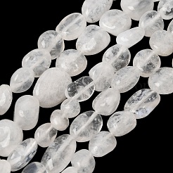 グレードAの天然レインボームーンストーンビーズ連売り  ナゲット  タンブルストーン  5~11x6~8x3~6mm  穴：1mm  約44~57個/連  15.75''（40センチメートル）&nbsp;GG-CBADF20-B12-A