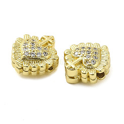Rack Plating Brass Cubic Zirconia Beads&nbsp;KK-Q784-40G