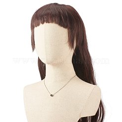 ムードネックレス  女性のための温度感知色変化丸いガラスビーズペンダントネックレス  ステンレス鋼色  17.71インチ（45cm）&nbsp;NJEW-JN03809