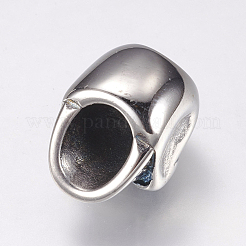 304ステンレススチールビーズ  スカル  アンティークシルバー  14.5x10x10mm  穴：5.5mm&nbsp;STAS-F144-118AS