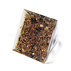 オルゴナイトピラミッド樹脂エネルギー発生器  レイキの天然アメジストと黒曜石のチップが入っており、ホームオフィスのデスクの装飾に最適です。  59.5x59.5x59.5mm&nbsp;DJEW-D013-01C