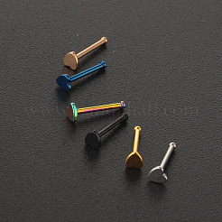 304ステンレススチールハート鼻骨リング  ブルー  7mm  ピン：0.8mm  ヘッド：2mm&nbsp;WG0DFB7-04