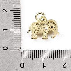 Brass Micro Pave Black Cubic Zirconia Charms&nbsp;CU-L001-18G-05