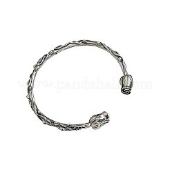女性用ローズ合金カフバングル  アンティークシルバー  内径：2-3/8インチ（6cm）&nbsp;FS-WGA3415-01