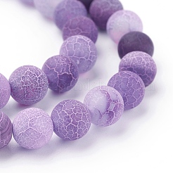 Natural Crackle Agate Beads Strands&nbsp;X-G-G055-8mm-8