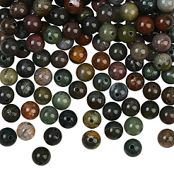 天然インディアンアゲートビーズ100個  ラウンド  6mm  穴：1mm&nbsp;G-SP0001-20B