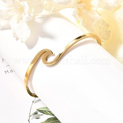 Ion Plating(IP) 304 Stainless Steel Cuff Bangles&nbsp;BJEW-G611-01G