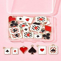 24本12スタイルアロイエナメルペンダント  カードを再生  ミックスカラー  14.5~20x11~16x1.2~2mm  穴：1.4~1.7mm  2個/スタイル&nbsp;ENAM-FS0002-96