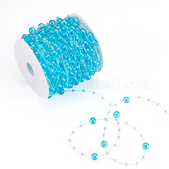 Acrylic Round Beaded Link Chains&nbsp;DIY-MB0007-001D