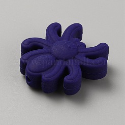 クモの食品グレードの環境に優しいシリコーン焦点ビーズ  ダークブルー  27x25x9mm  穴：2mm&nbsp;SIL-SZC0005-03C