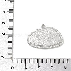 304ステンレススチールペンダントカボションセッティング  ナゲットチャーム  ステンレス鋼色  21x28.5x1.5mm  穴：1.6mm&nbsp;SA-CBA22DE-04P-01