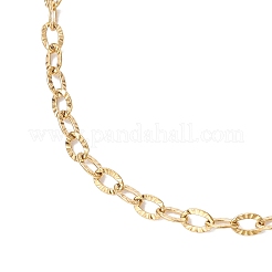 304ステンレススチールテクスチャアズキチェーンブレスレットの作り方  ゴールドカラー  6-3/4インチ（17cm）&nbsp;AJEW-JB01342-01