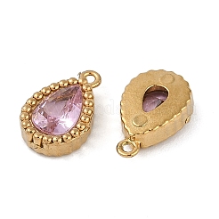 Ion Plating(IP) 304 Stainless Steel Micro Pave Cubic Zirconia Charms&nbsp;STAS-K256-20G-06
