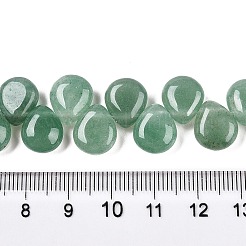 天然石グリーンアベンチュリンビーズ連売り  ティアドロップ  トップ掘削  12~12.5x10~11x5~5.5mm  穴：1~1.2mm  約33個/連  8.86~10.2''（22.5~25.5センチメートル）&nbsp;G-T138-116
