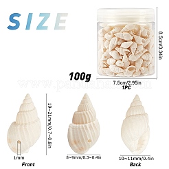 ナチュラルトランペットシェルビーズ  混成  ホワイト  19~21x10~11x8~9mm  穴：1mm  約100g/ボックス&nbsp;BSHE-SC0001-03