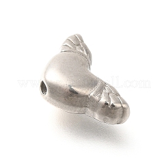 変色防止304ステンレススチールビーズ  翼とハート  ステンレス鋼色  9x15.5x5mm  穴：1.8mm&nbsp;STAS-I321-44P