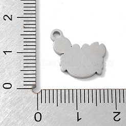 304ステンレススチールエナメルチャーム  カニチャーム  ステンレス鋼色  14.5x14.5x1.5mm  穴：1.8mm&nbsp;STAS-P339-18P-01