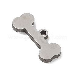 ステンレススチールチャーム201個  レーザー切断  犬の骨のチャーム  変色防止  ステンレス鋼色  4x10x1mm  穴：1mm&nbsp;STAS-S174-13P