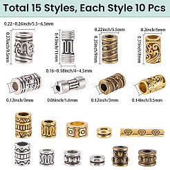150Pcs 15 Styles Tibetan Style Zinc Alloy Beads&nbsp;FIND-SC0019-97