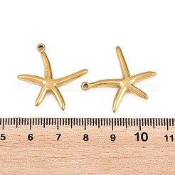 304ステンレスペンダント  ヒトデのチャーム  イオンプレーティング（ip）  18KGP本金メッキ  28.5x26.5x3.5mm  穴：1.2mm&nbsp;STAS-L317-01G